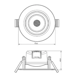 LED-Deckeneinbauleuchte SMD-68-230V, 2.700K, Ø8,5cm, schwarz