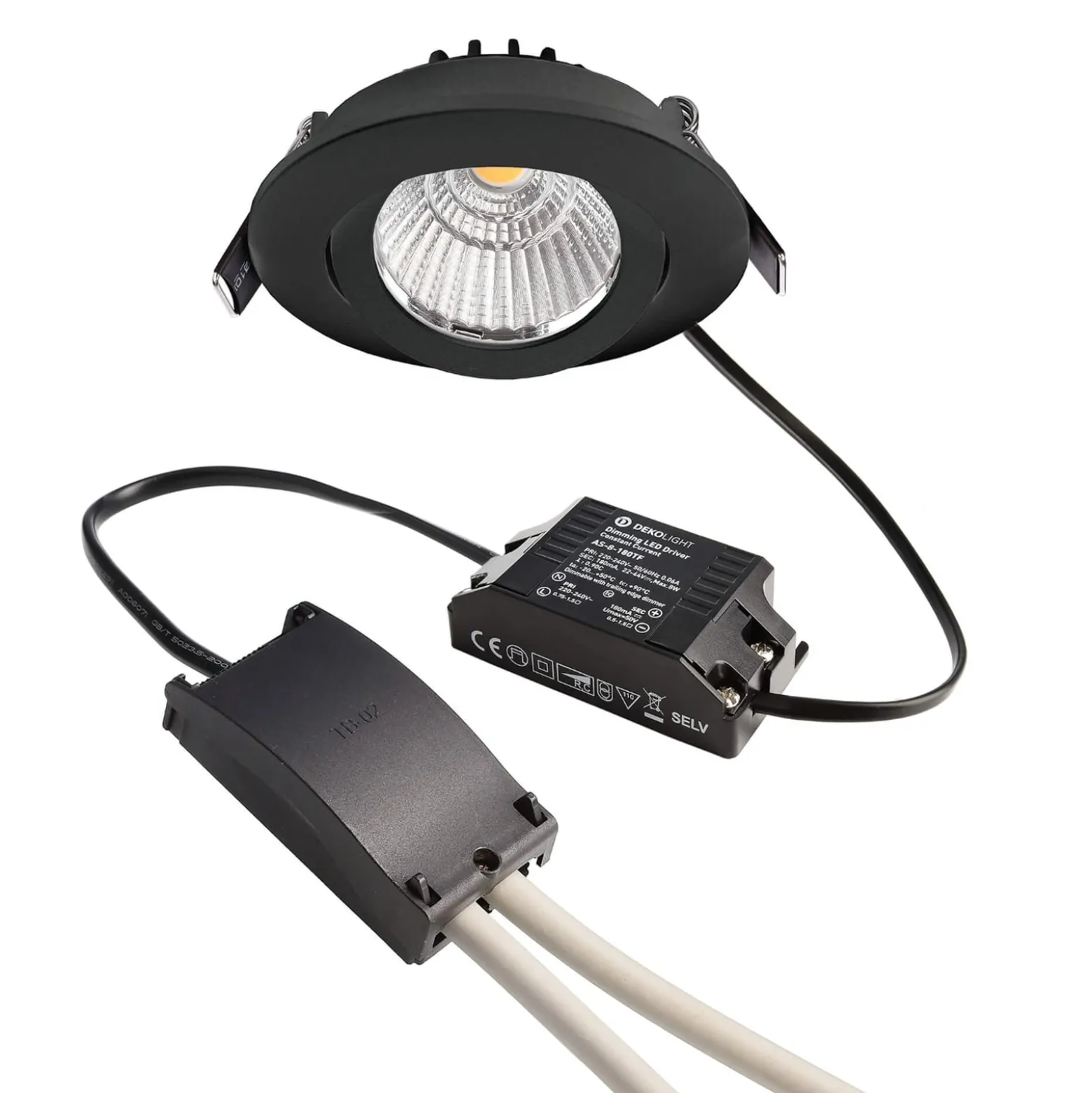 LED-Deckeneinbaustrahler Dione 4.000 K schwarz