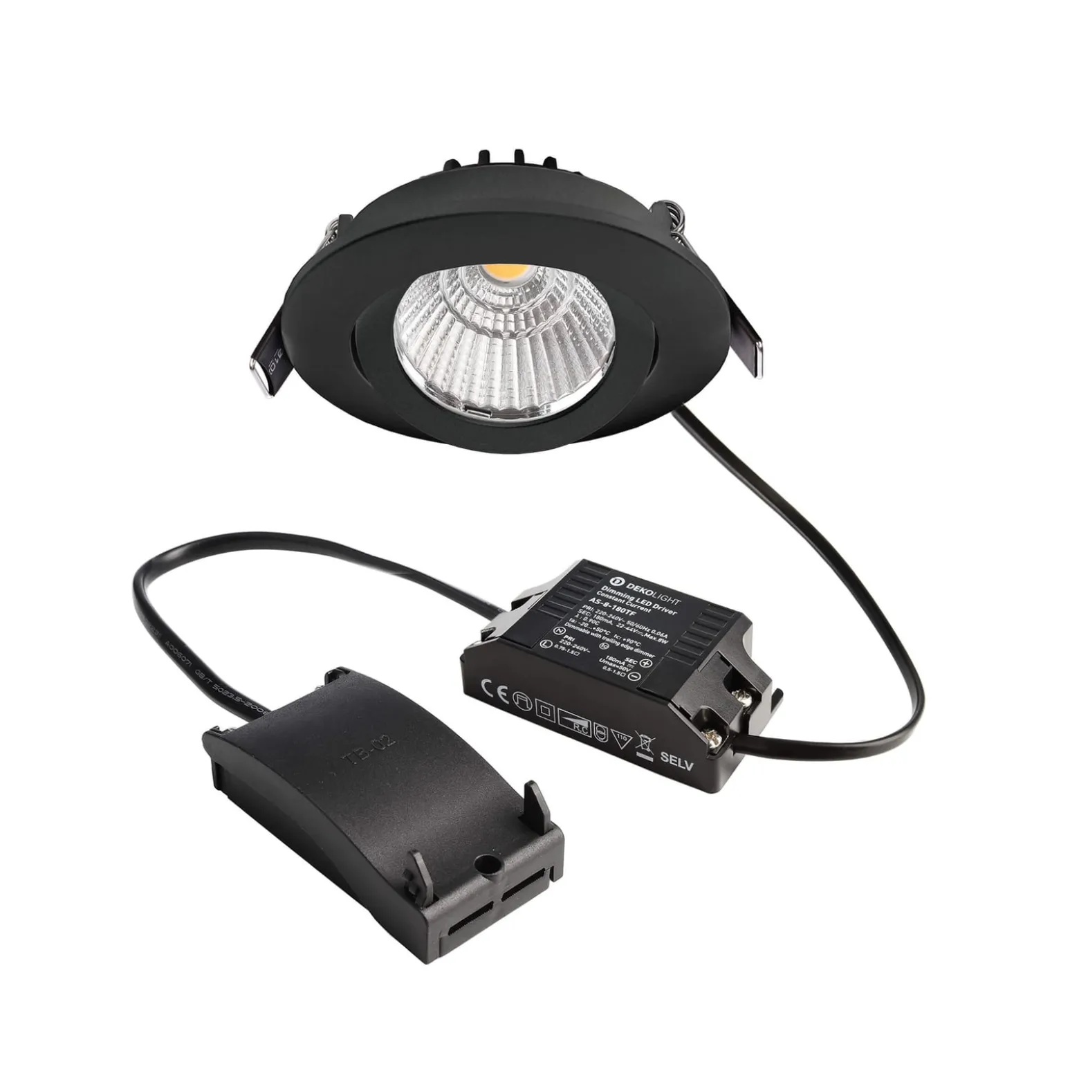 LED-Deckeneinbaustrahler Dione 4.000 K schwarz