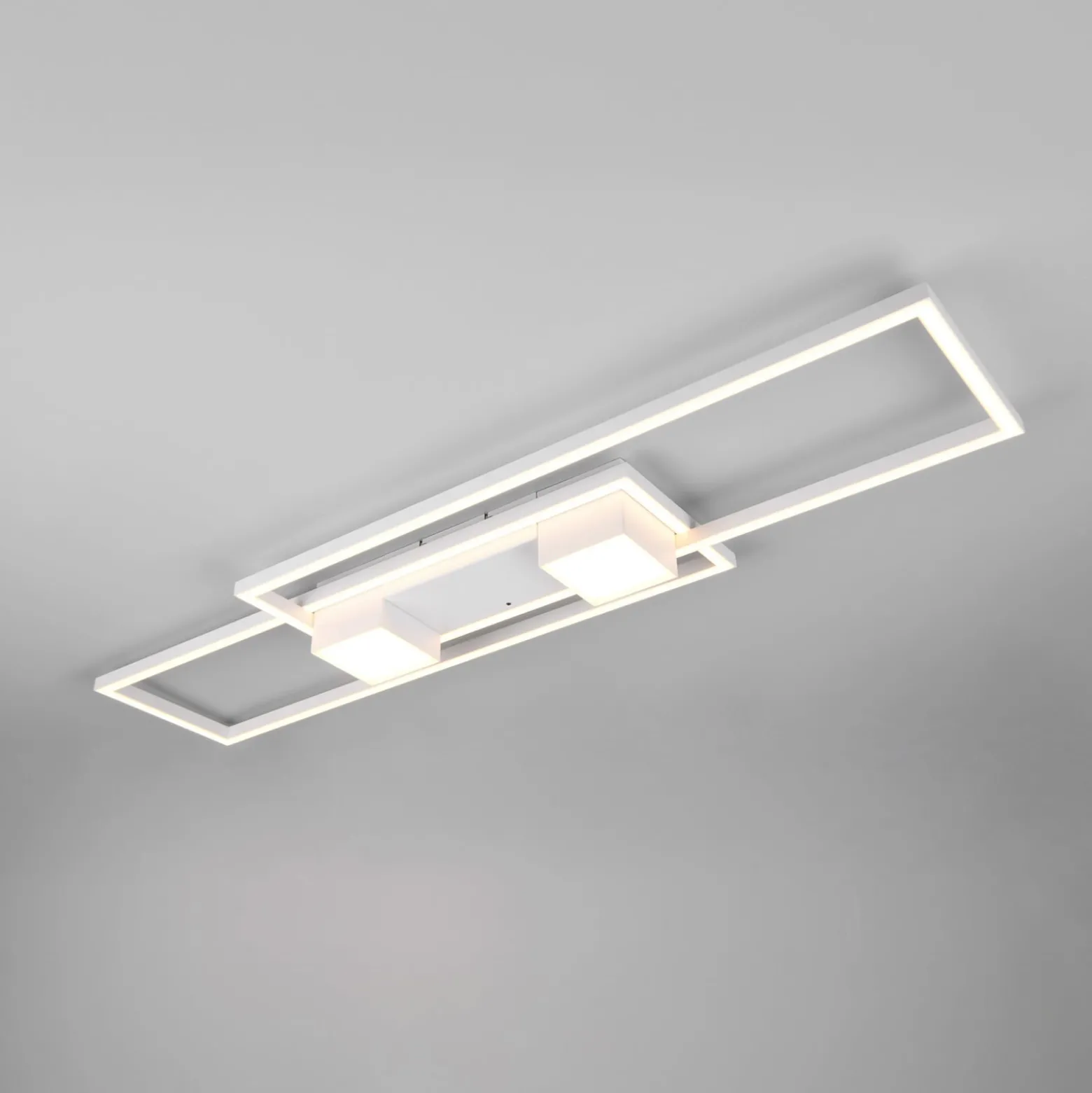 LED-Deckenlampe Albany, weiß, 100 x 28 cm, Alu, CCT, dimmbar