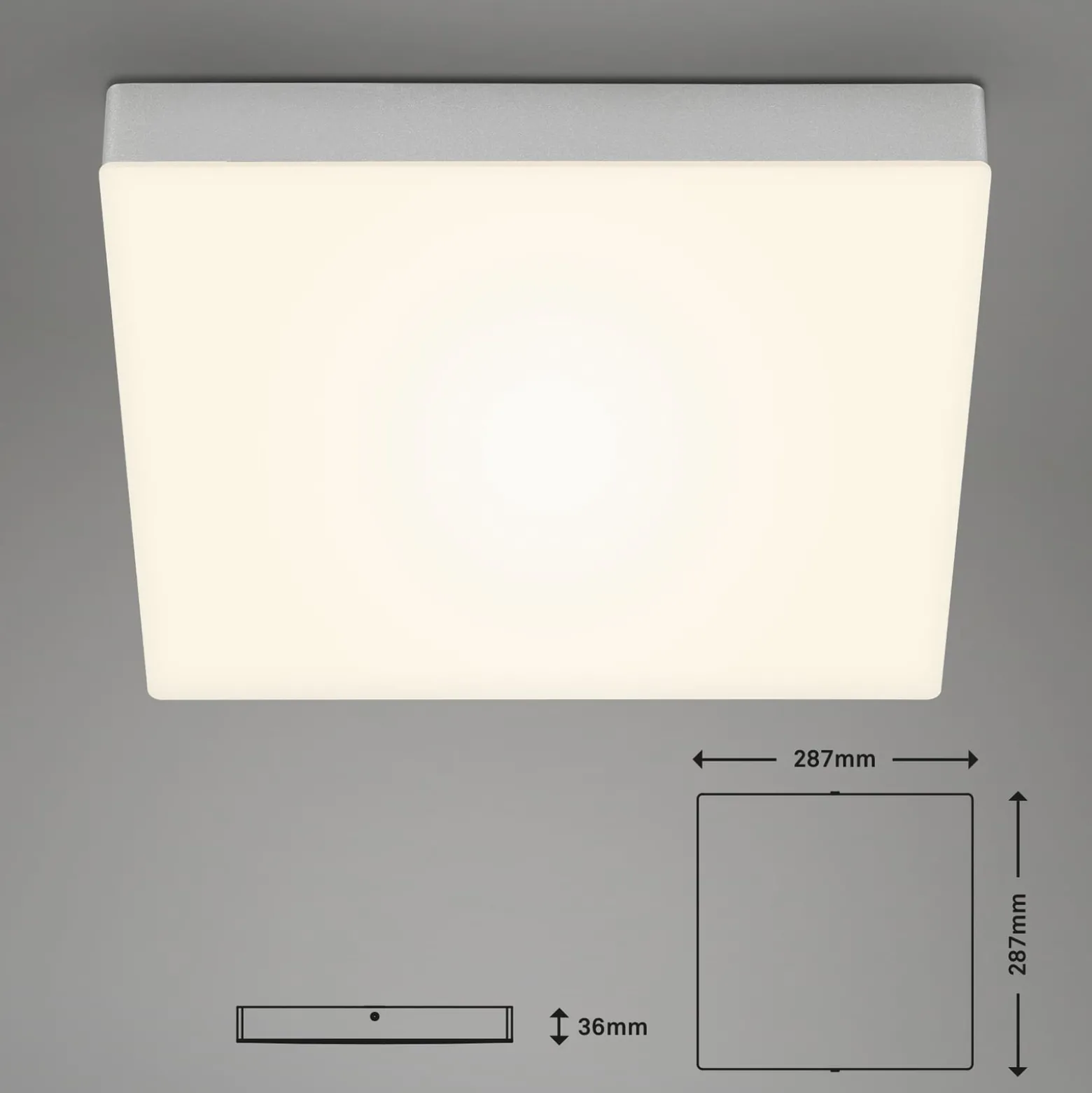 LED-Deckenlampe Flame, 3000K, 28,7x28,7cm, silber