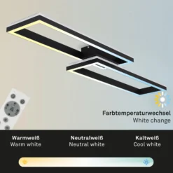 LED-Deckenlampe Frame 2-flg RGBW Backlight 119,5cm