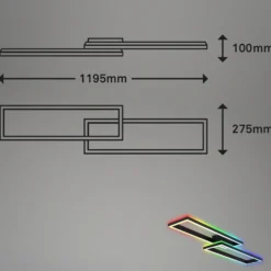 LED-Deckenlampe Frame 2-flg RGBW Backlight 119,5cm