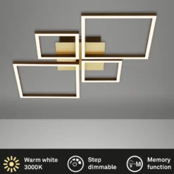 LED-Deckenlampe Frame, gold, dimmbar, 4-flammig