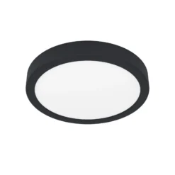 LED-Deckenlampe Fueva 5 IP44 3000K schwarz Ø21cm