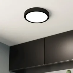 LED-Deckenlampe Fueva 5 IP44 3000K schwarz Ø21cm