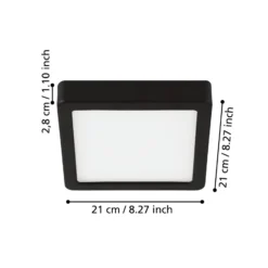 LED-Deckenlampe Fueva 5, IP20 schwarz 21x21cm