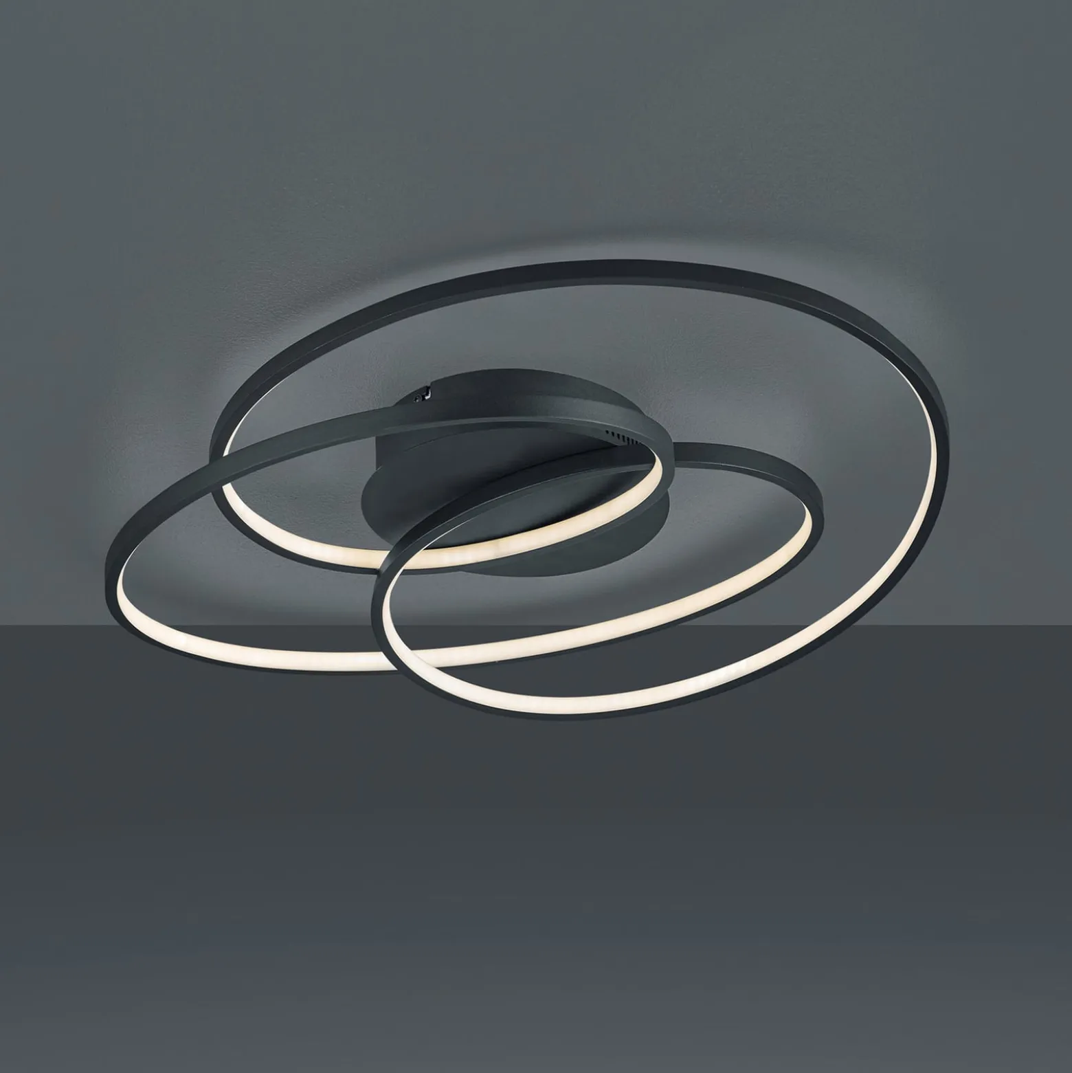LED-Deckenlampe Gale, 60 cm, schwarz matt