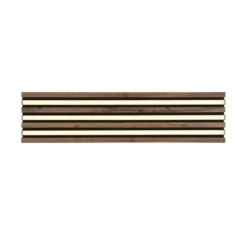 LED-Deckenlampe Hayden, Länge 80 cm, schwarz/holz dunkel