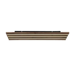 LED-Deckenlampe Hayden, Länge 80 cm, schwarz/holz dunkel