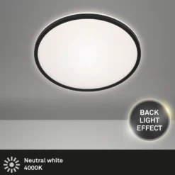 LED-Deckenlampe Lana, Backlighteffekt Ø28 schwarz
