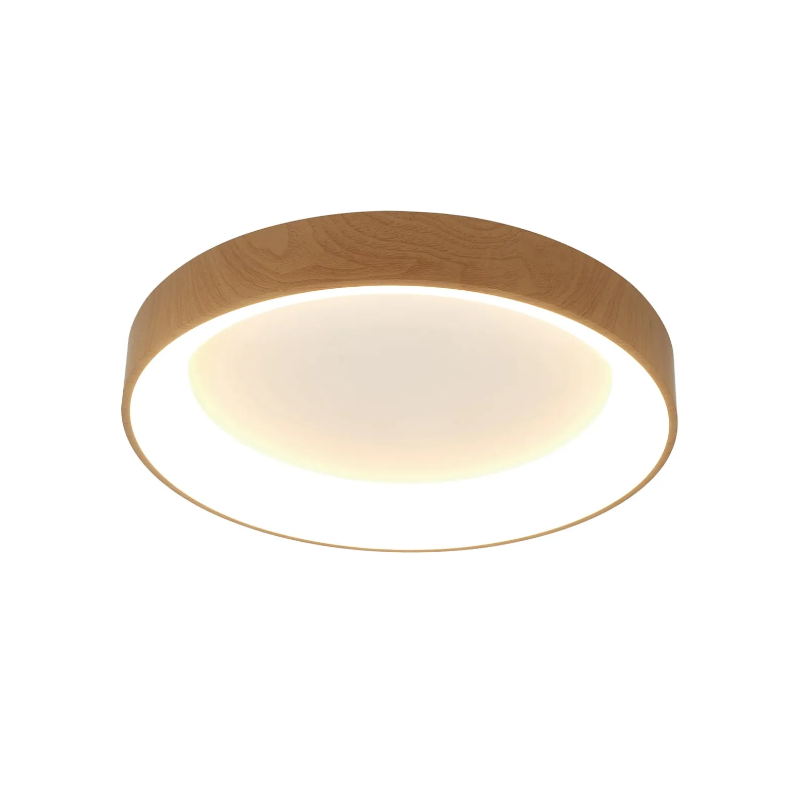 LED-Deckenlampe Niseko II CCT Fernbedienung Ø38cm holzfarben