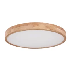 LED-Deckenlampe Rainer, Ø 60 cm, Holzoptik, Metall, CCT