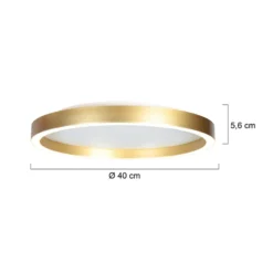 LED-Deckenlampe Ringlux goldfarben, Ø 40 cm, Metall, 2.700 K