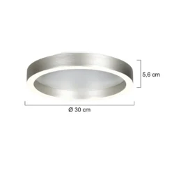 LED-Deckenlampe Ringlux stahlgrau, Ø 30 cm, Metall, 2.700 K