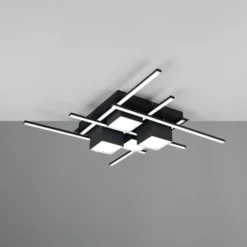 LED-Deckenlampe Roger, schwarz matt, Metall, CCT, Fernbed.