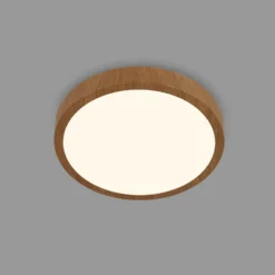 LED-Deckenlampe Runa Wood Holzoptik 3.000 K Ø28cm