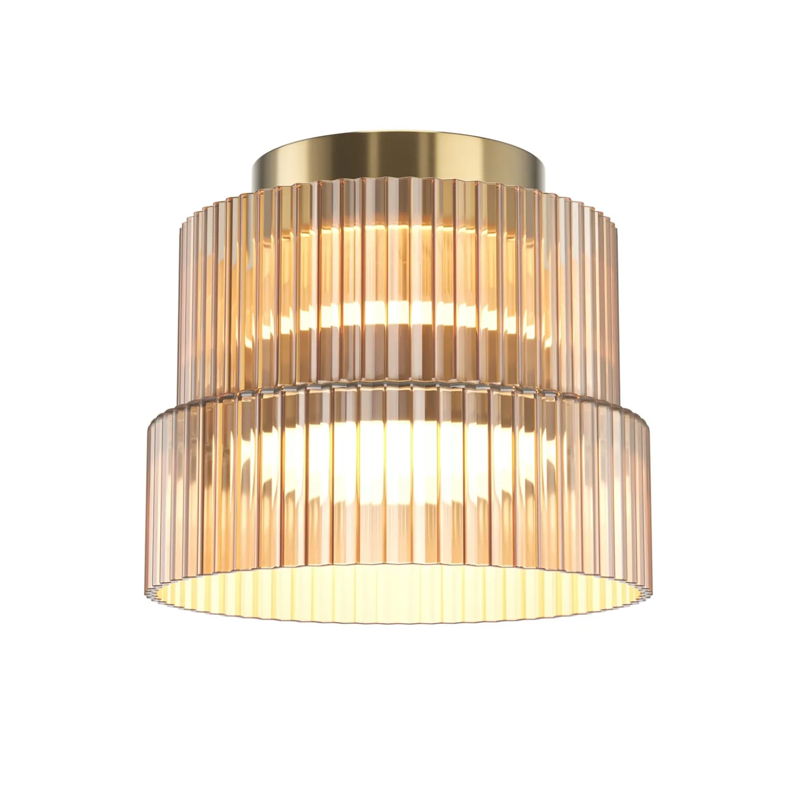 LED-Deckenlampe SCALA, braun/bronze, Ø 15 cm, Glas, dimmbar