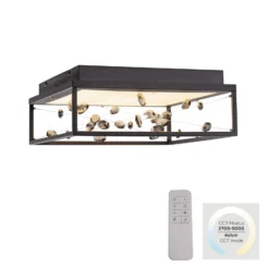 LED-Deckenlampe SKINA, schwarz, 40 cm, CCT dim Fernbedienung
