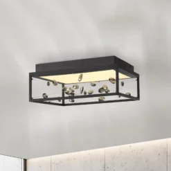 LED-Deckenlampe SKINA, schwarz, 40 cm, CCT dim Fernbedienung