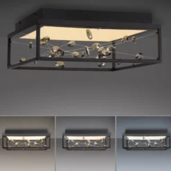 LED-Deckenlampe SKINA, schwarz, 40 cm, CCT dim Fernbedienung