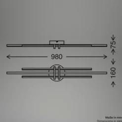 LED-Deckenlampe Tinka, hellgrau/braun, Länge 98 cm