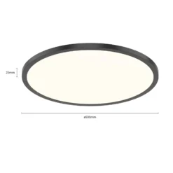 LED-Deckenlampe Tuco CCT, dimmbar, schwarz Ø 50 cm