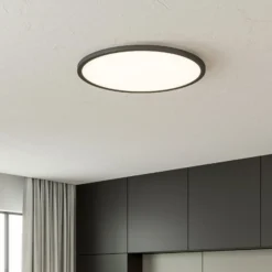 LED-Deckenlampe Tuco CCT, dimmbar, schwarz Ø 50 cm