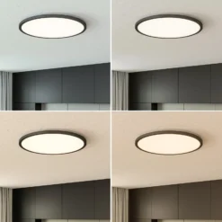 LED-Deckenlampe Tuco CCT, dimmbar, schwarz Ø 50 cm