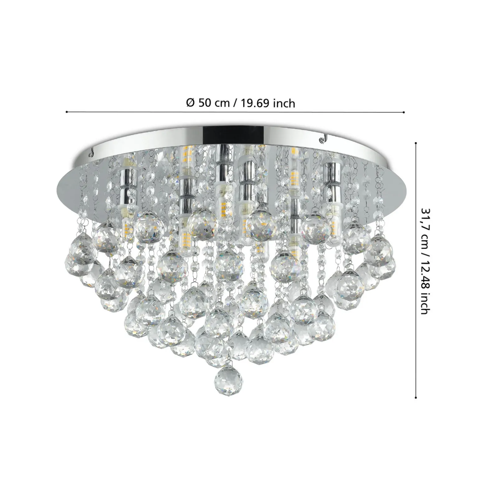 LED-Deckenleuchte Almonte mit Behang, 50cm