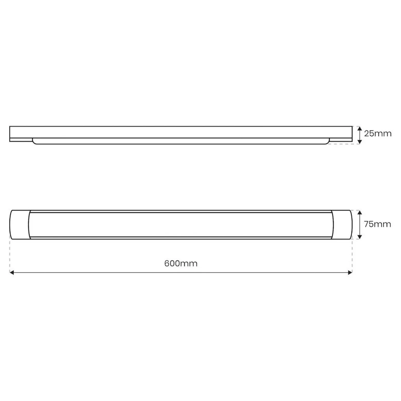 LED-Deckenleuchte Batten, Länge 60 cm, Alu, weiß, 4.000 K