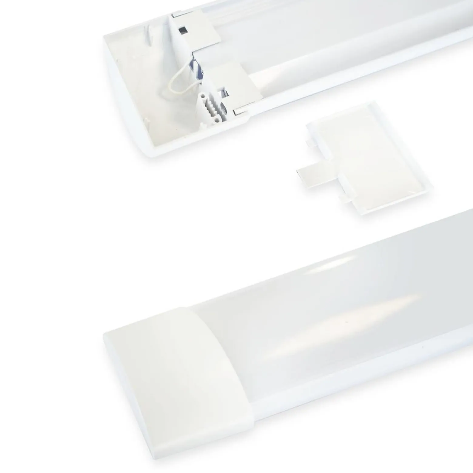 LED-Deckenleuchte Batten, Länge 60 cm, Alu, weiß, 4.000 K