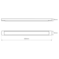 LED-Deckenleuchte Batten, Länge 60 cm, Alu, schwarz, 4.000 K