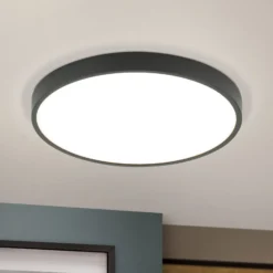 LED-Deckenleuchte Bully in Schwarz, 3.000 K, Ø28cm