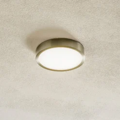 LED-Deckenleuchte Bully, nickel-matt, Ø 14 cm