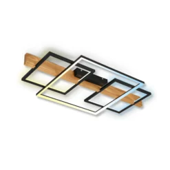 LED-Deckenleuchte Cadre, CCT, 75cm, schwarz, Holz