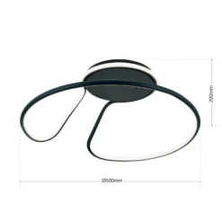 LED-Deckenleuchte Claire, schwarz, dimmbar