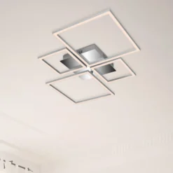 LED-Deckenleuchte Frame, CCT, 4-flammig, aluminium
