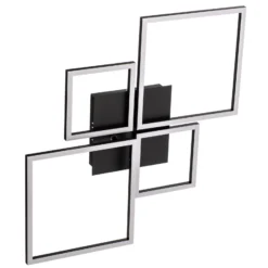 LED-Deckenleuchte Frame, CCT, 4-flammig, schwarz