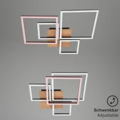 LED-Deckenleuchte Frame, Step dim, 4-flammig Holz