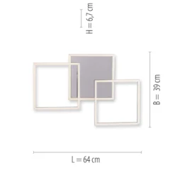 LED-Deckenleuchte Iven, stahl, 75x45cm