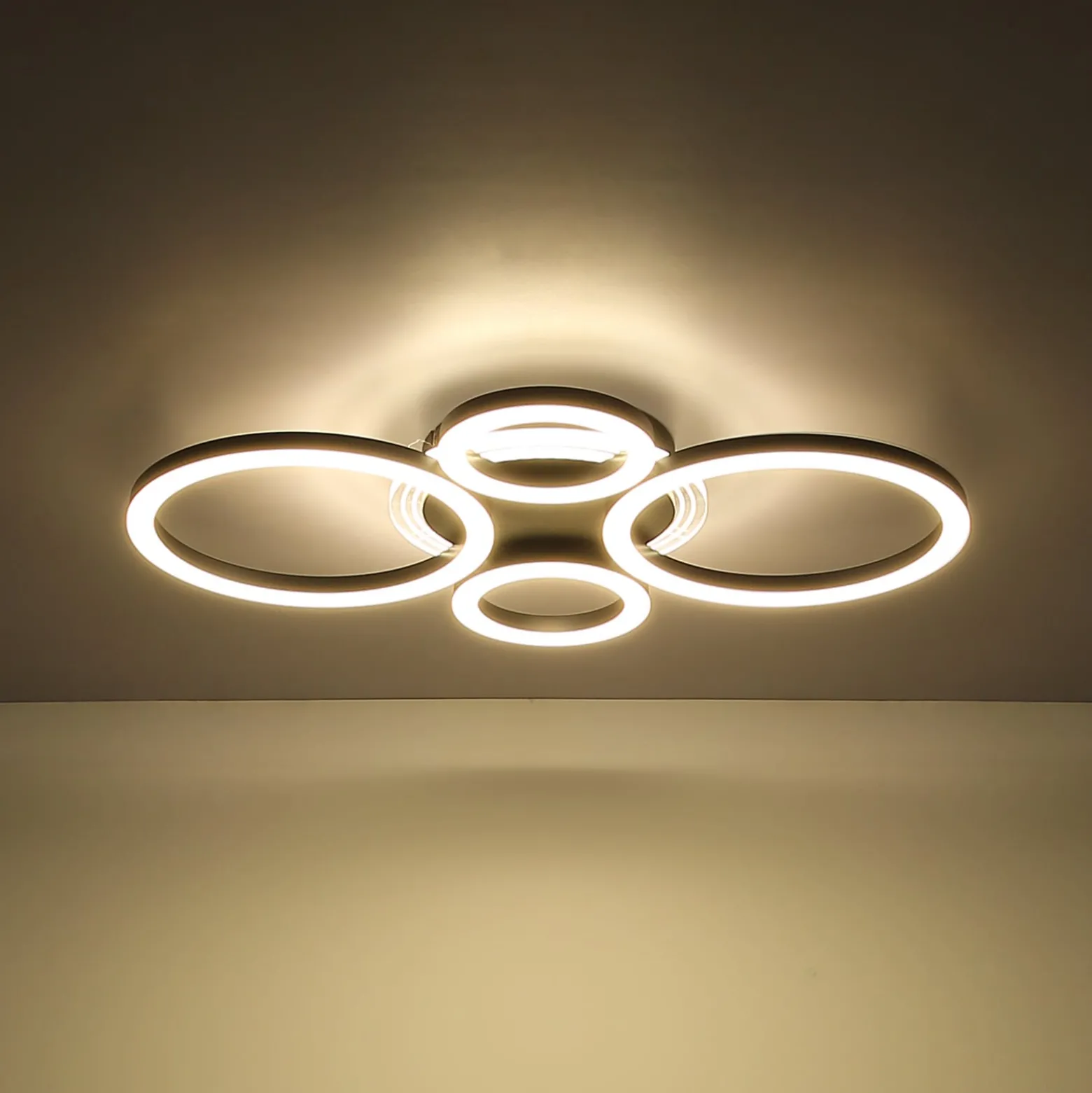 LED-Deckenleuchte Loretta, schwarz, Metall, 53 cm, CCT