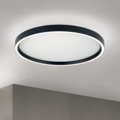LED-Deckenleuchte MASCA, schwarz, Ø 40 cm, CCT, Metall, dim