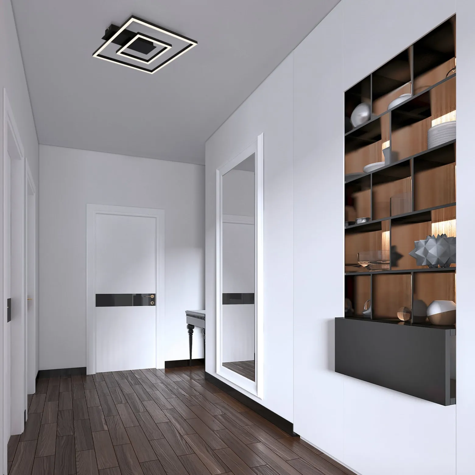 LED-Deckenleuchte 3772 mit 2 Rahmen, schwarz