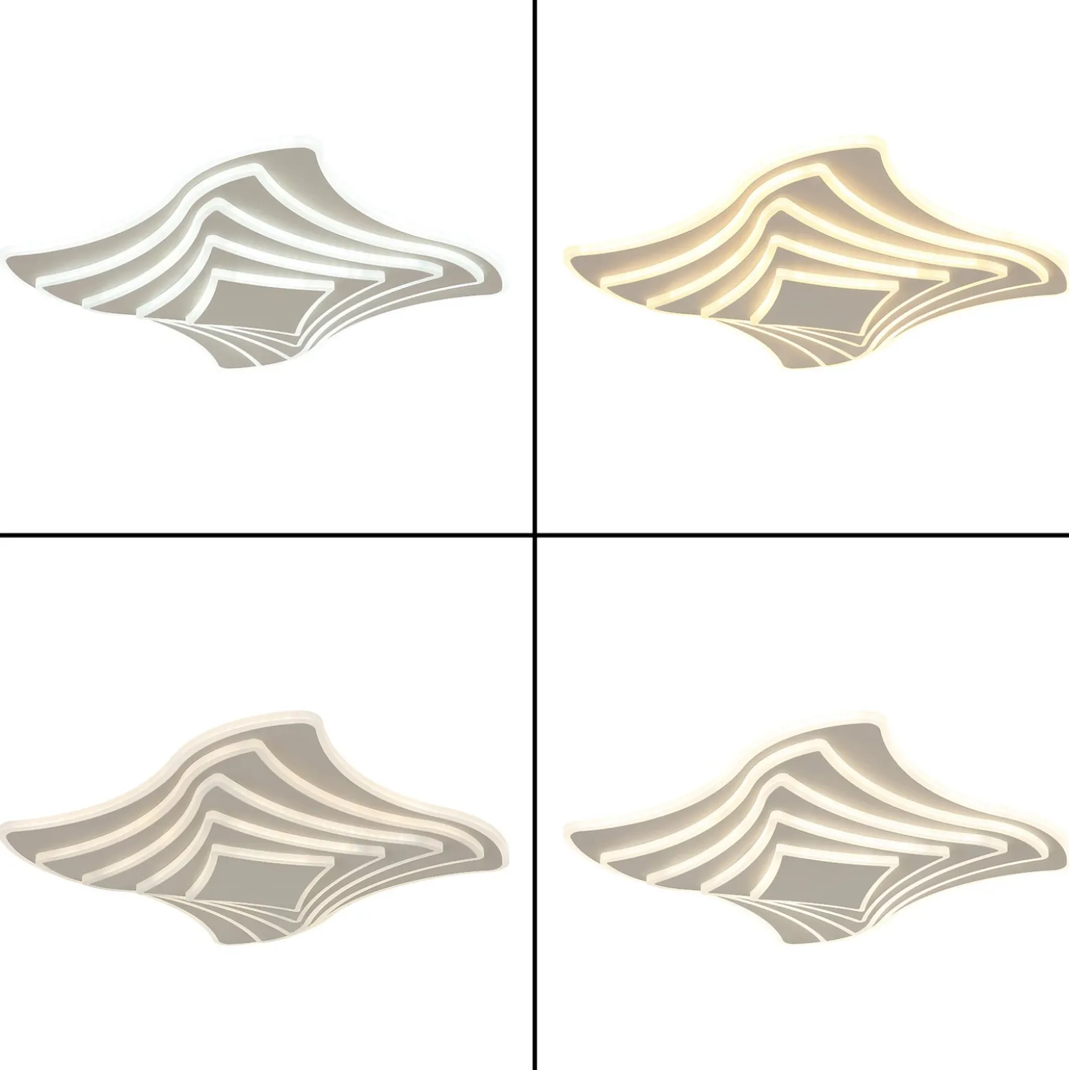 LED-Deckenleuchte Octavio, sandfarben, Metall, CCT, dimmbar