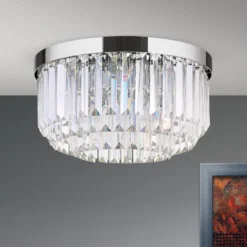 LED-Deckenleuchte Prism, chrom, Ø 35 cm