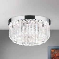 LED-Deckenleuchte Prism, chrom, Ø 35 cm