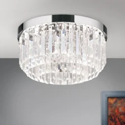 LED-Deckenleuchte Prism, chrom, Ø 35 cm