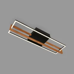 LED-Deckenleuchte 3777015 Rechteck mit Holzelement