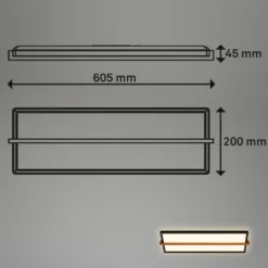 LED-Deckenleuchte Remsa, 20x60,5 cm, Kunststoff, schwarz